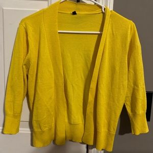 Yellow cardigan